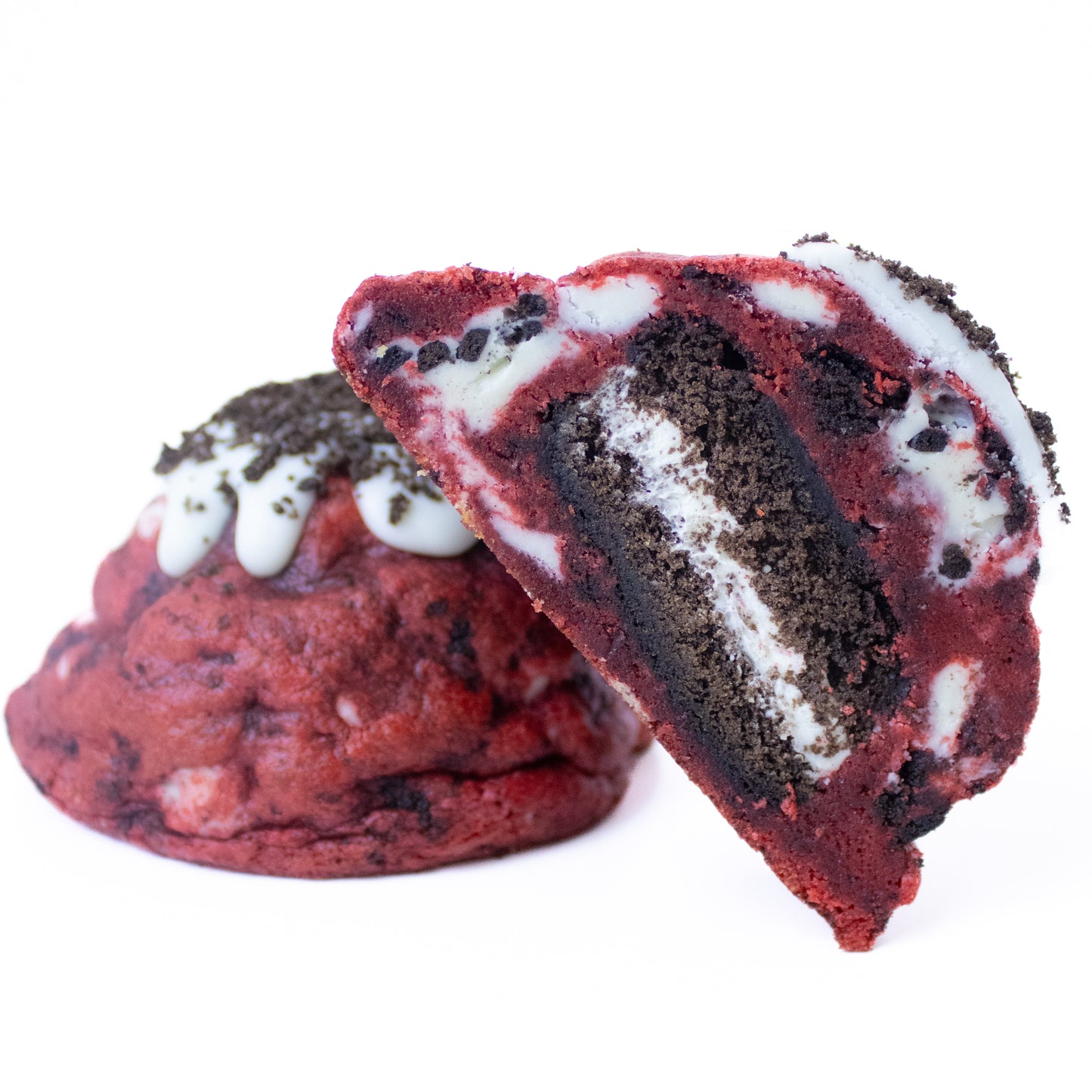 Red Velvet Oreo Stuffed Cookie